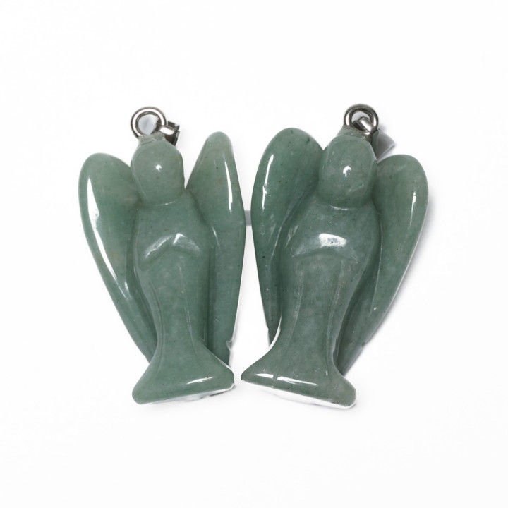 Aventurine Gemstone Angel Pendant (2 pieces)