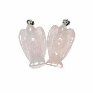 Rose Quartz Gemstone Angel Pendant (2 pieces)