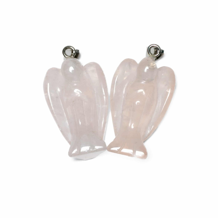 Rose Quartz Gemstone Angel Pendant (2 pieces)