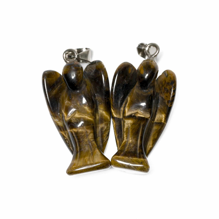 Tiger's Eye Gemstone Angel Pendant (2 pieces)