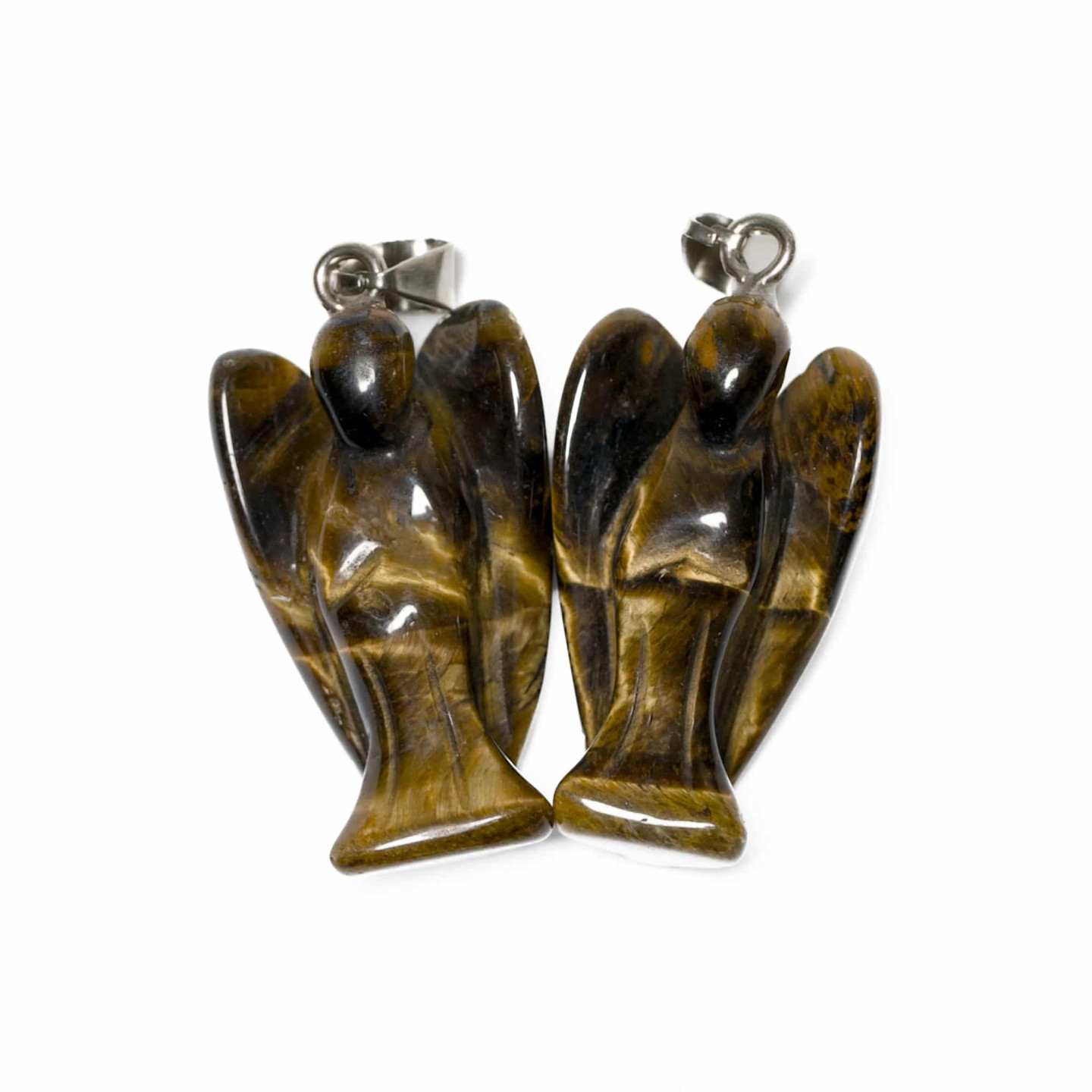 Tiger's Eye Gemstone Angel Pendant (2 pieces)