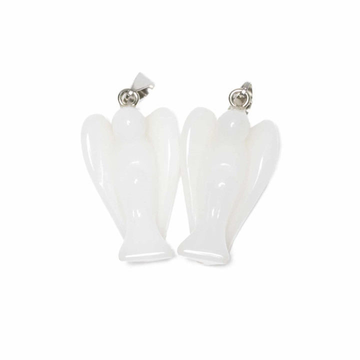 White Marble Gemstone Angel Pendant (2 pieces)