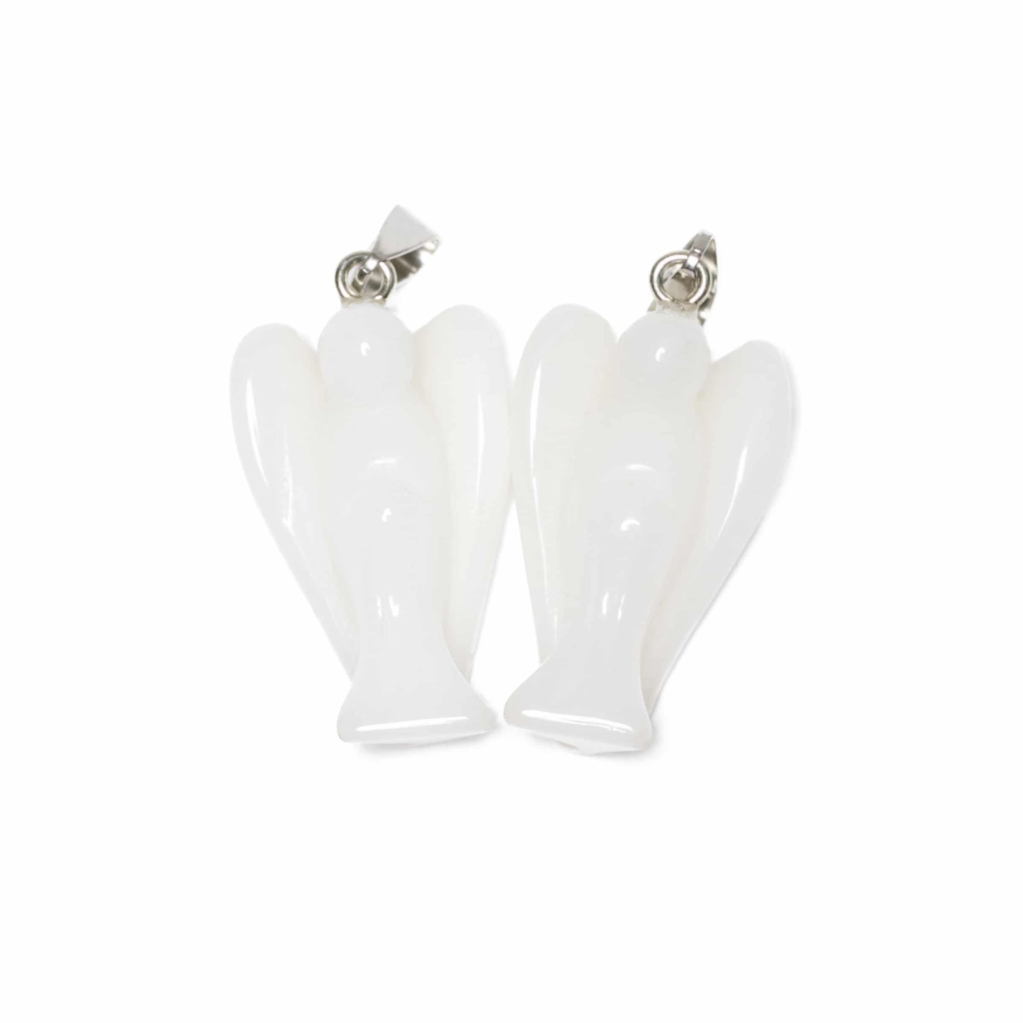 White Marble Gemstone Angel Pendant (2 pieces)