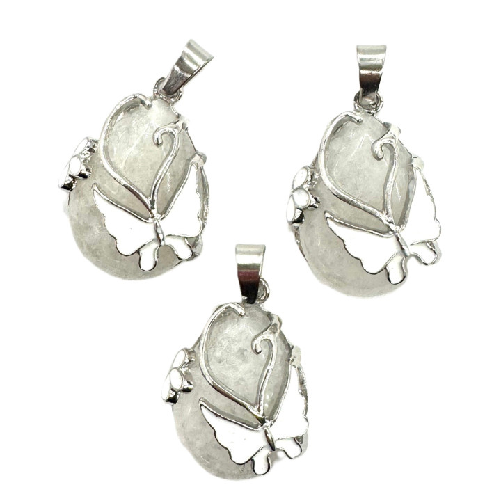 Gemstone Butterfly Pendant - Rock Crystal ()