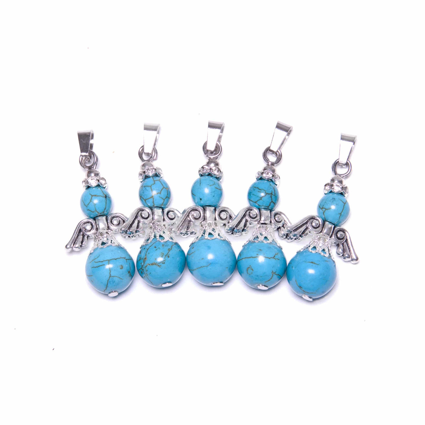 Angel Gemstone Pendant Set (5pc) - Turquoise