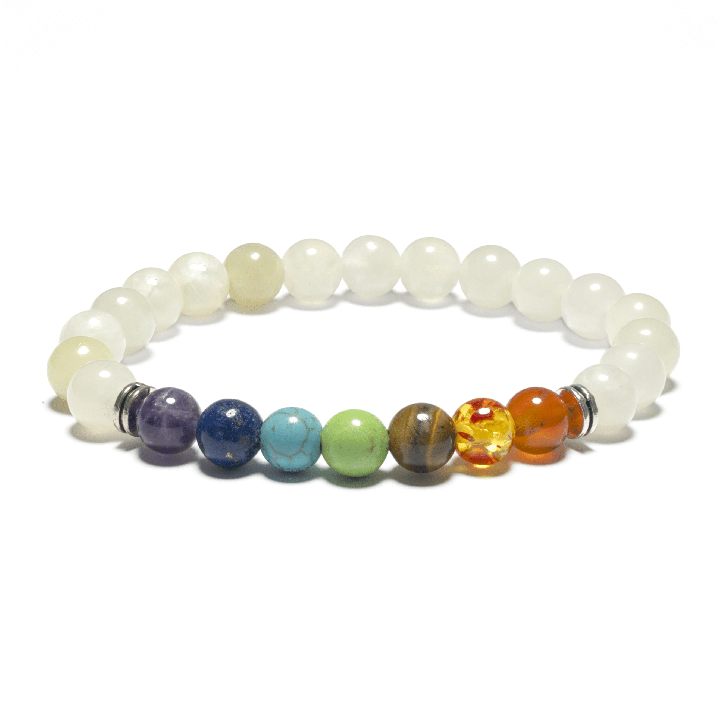8mm 7 Chakra Bracelet without Box - Jade