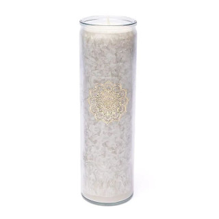 Bougie stéarine mandala gris non parfumée | Pieralune