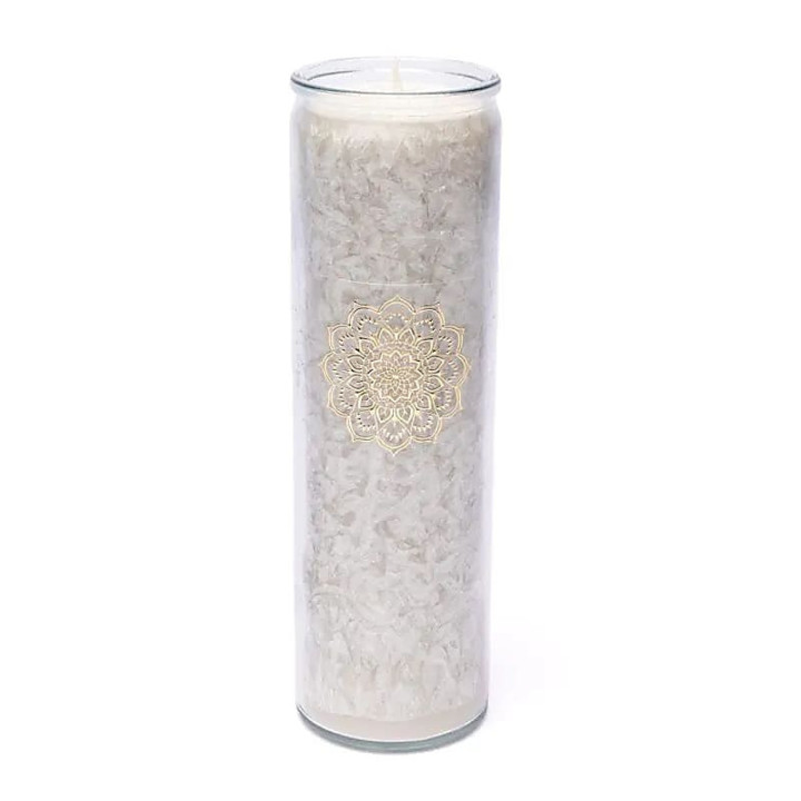 Bougie stéarine mandala gris non parfumée | Pieralune