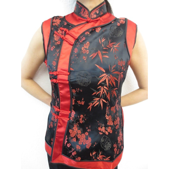 black with red ladies tops