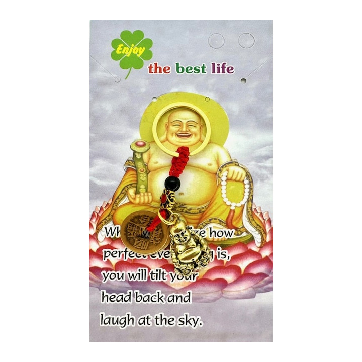 Lucky Coins Buddha Keychain (Gold)
