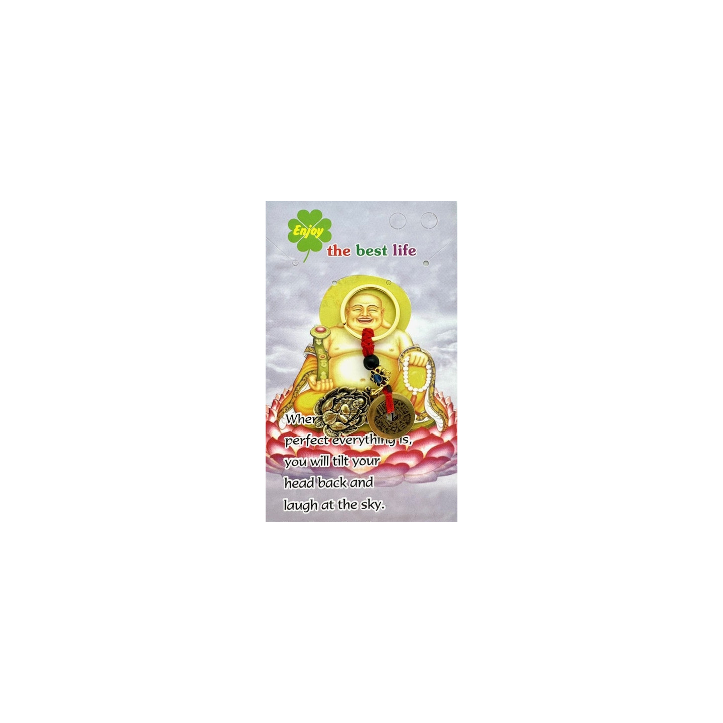 Lucky Coins Buddha on Lotus Keychain (Gold)