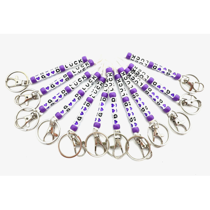 Good Luck Keychains - Purple 12 pieces