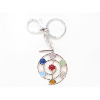 Wholesale Metal Chakra Orb Keychain with 7 Gemstones