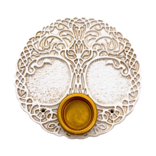 White Tree of Life Incense Holder Stick & Cone Burner Set (6 pieces)