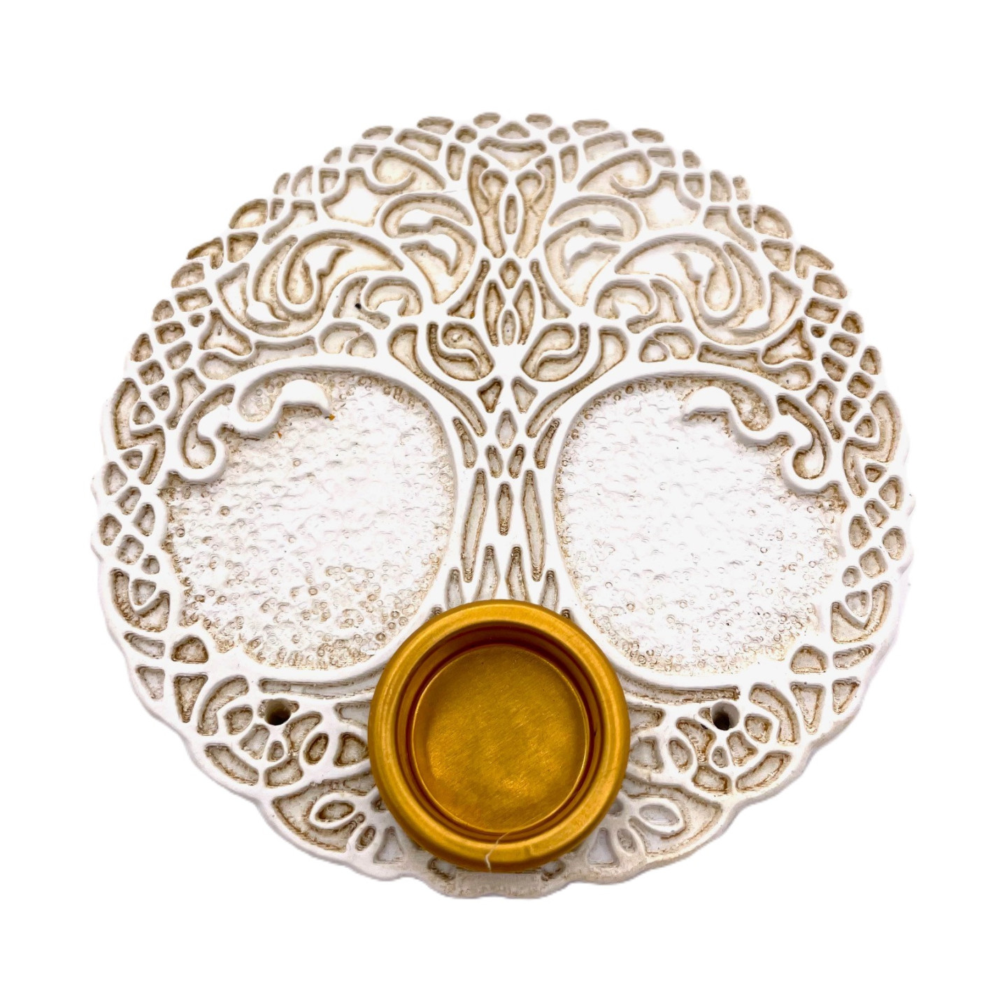 White Tree of Life Incense Holder Stick & Cone Burner Set (6 pieces)