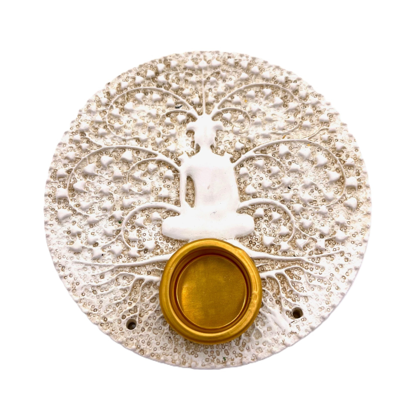 White Meditation Incense Holder Stick & Cone Burner Set (6 pieces)