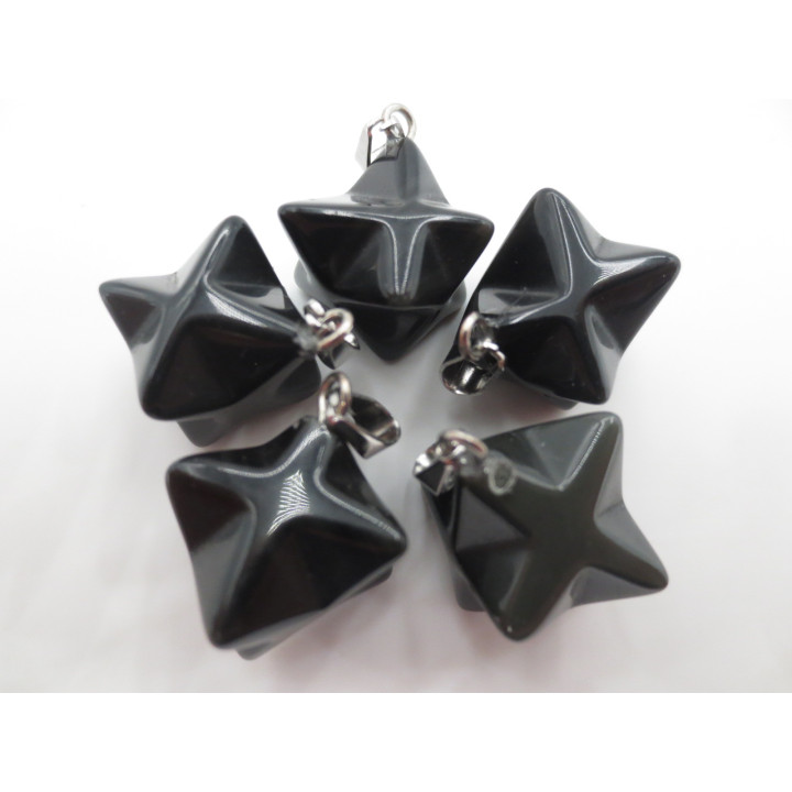 Gemstone Meteor Pendant - Onyx (5 pieces)