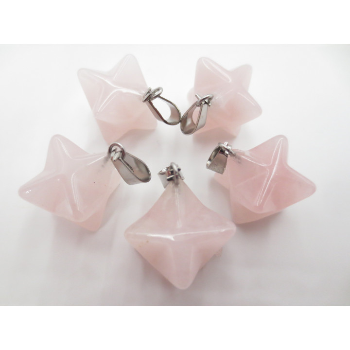 Gemstone Meteor Pendant - Rose Quartz (5 pieces)