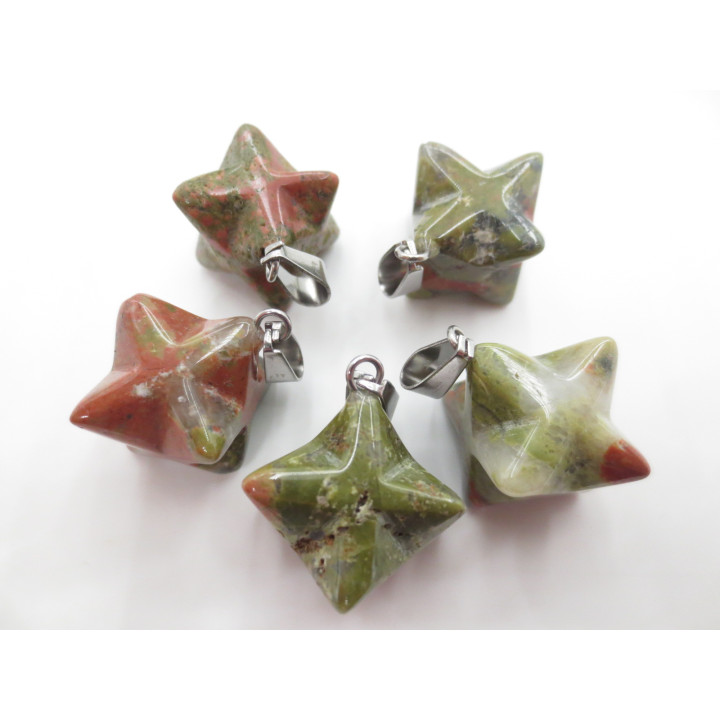 Gemstone Meteor Pendant - Unakite (5 pieces)