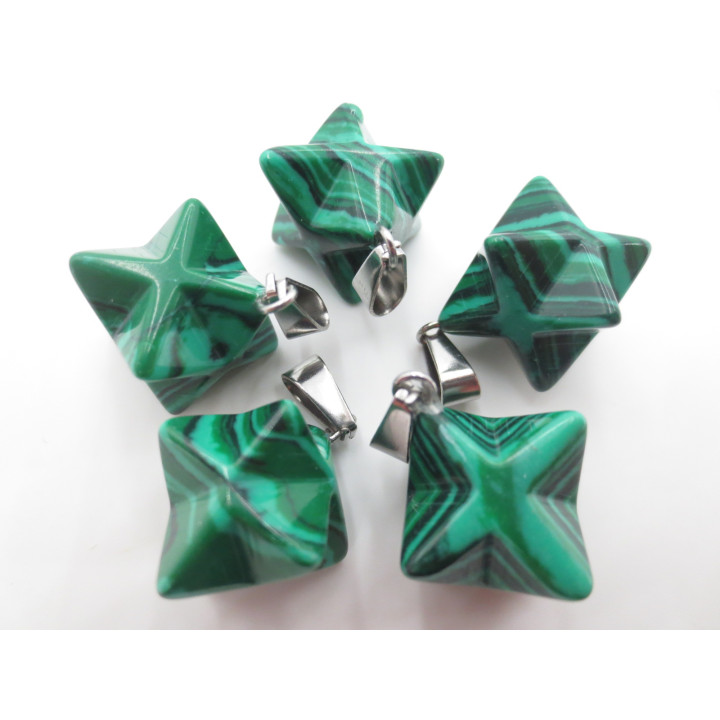 Gemstone Meteor Pendant - Malachite (5 pieces)