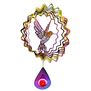 Middle Cosmo Wind Spinner Humming Bird - Rainbow Drop