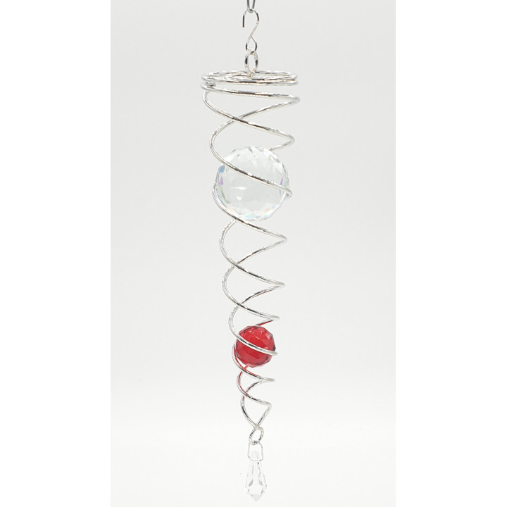 Wholesale - mini Vortex Wind Spinner with 2 spheres red