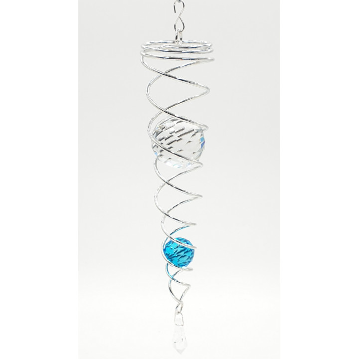 Wholesale - mini Vortex Wind Spinner with 2 spheres blue
