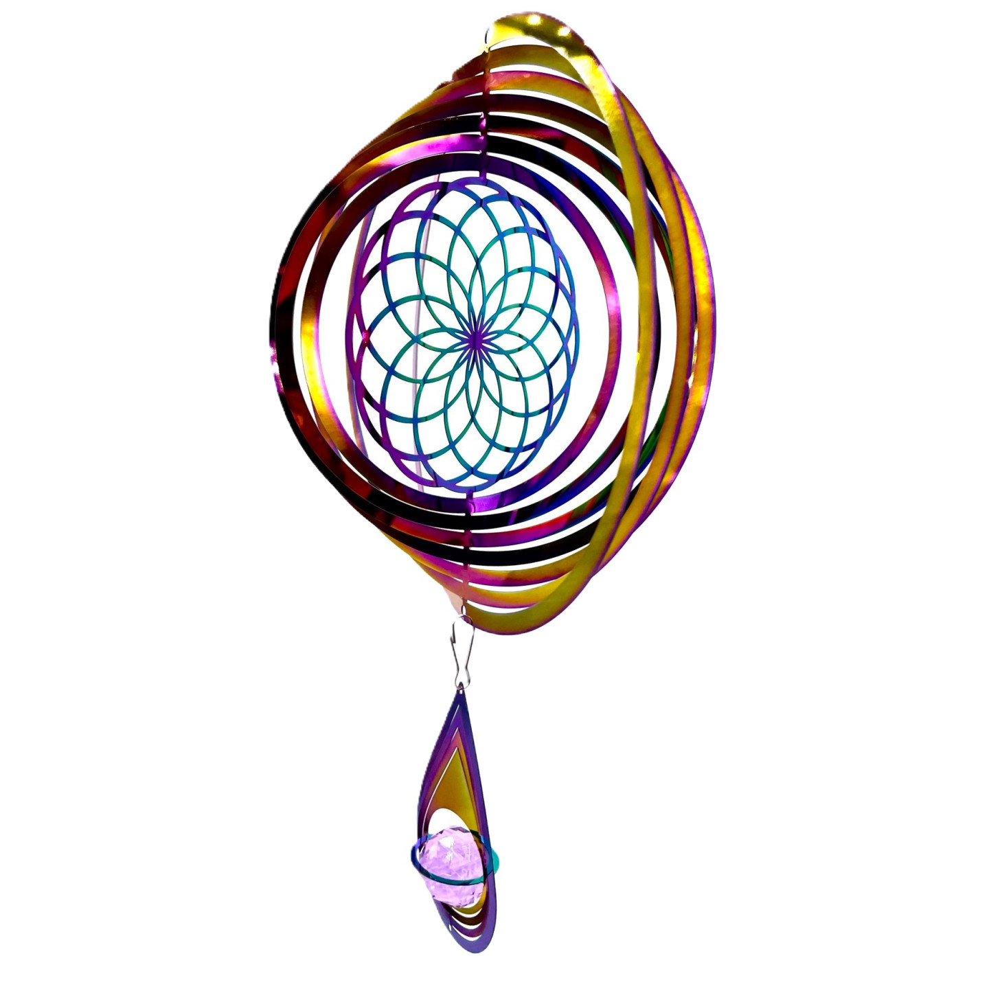 Medium Cosmo Windspinner Seed of Life - Rainbow Drop