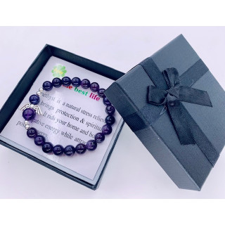 8mm Angel Bracelet with Box - Amethyst