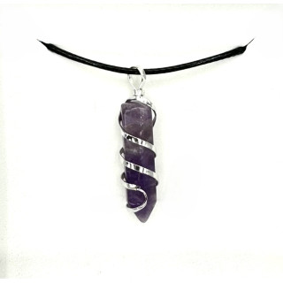 Gemstone Pendant Necklace - Amethyst