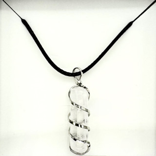 Gemstone Pendant Necklace - Rock Crystal