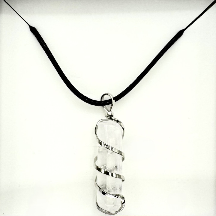 Gemstone Pendant Necklace - Rock Crystal