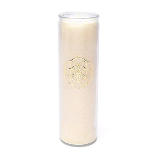 Bougie stéarine graine de vie blanche non parfumée | Pieralune