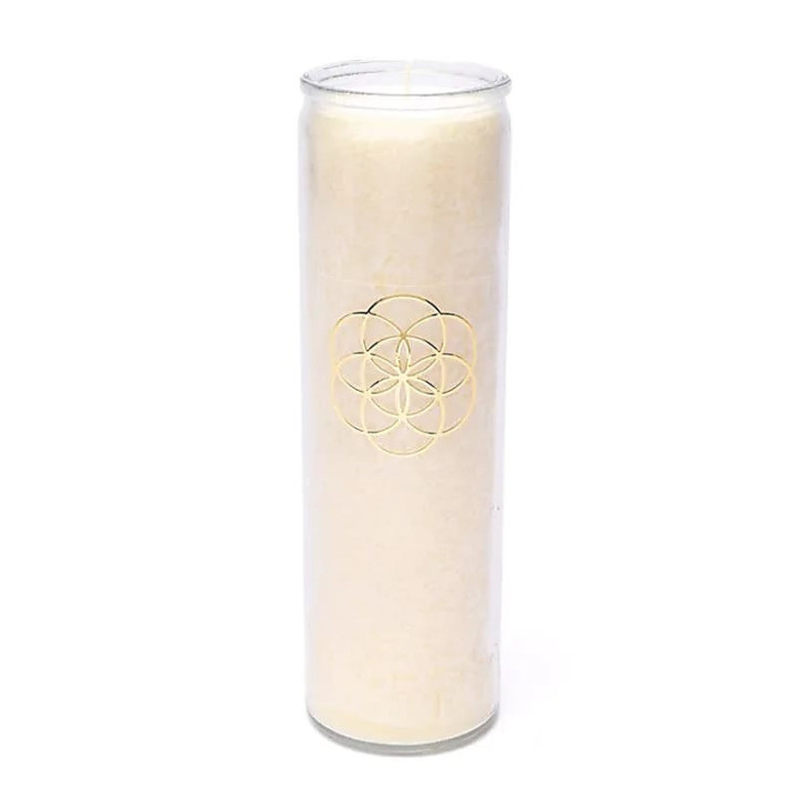 Bougie stéarine graine de vie blanche non parfumée | Pieralune