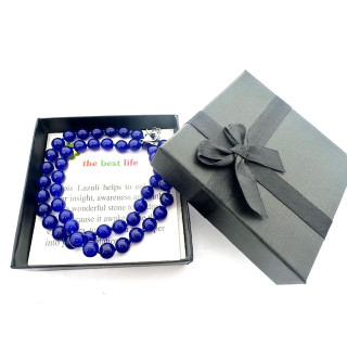 Wholesale 8 mm Lapis Lazuli Beaded Necklace (with Box)