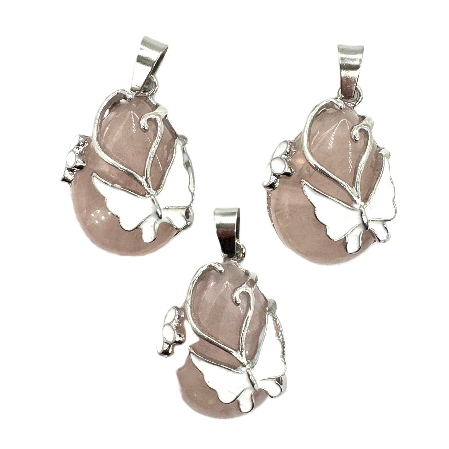 Gemstone Butterfly Pendant - Rose Quartz ()