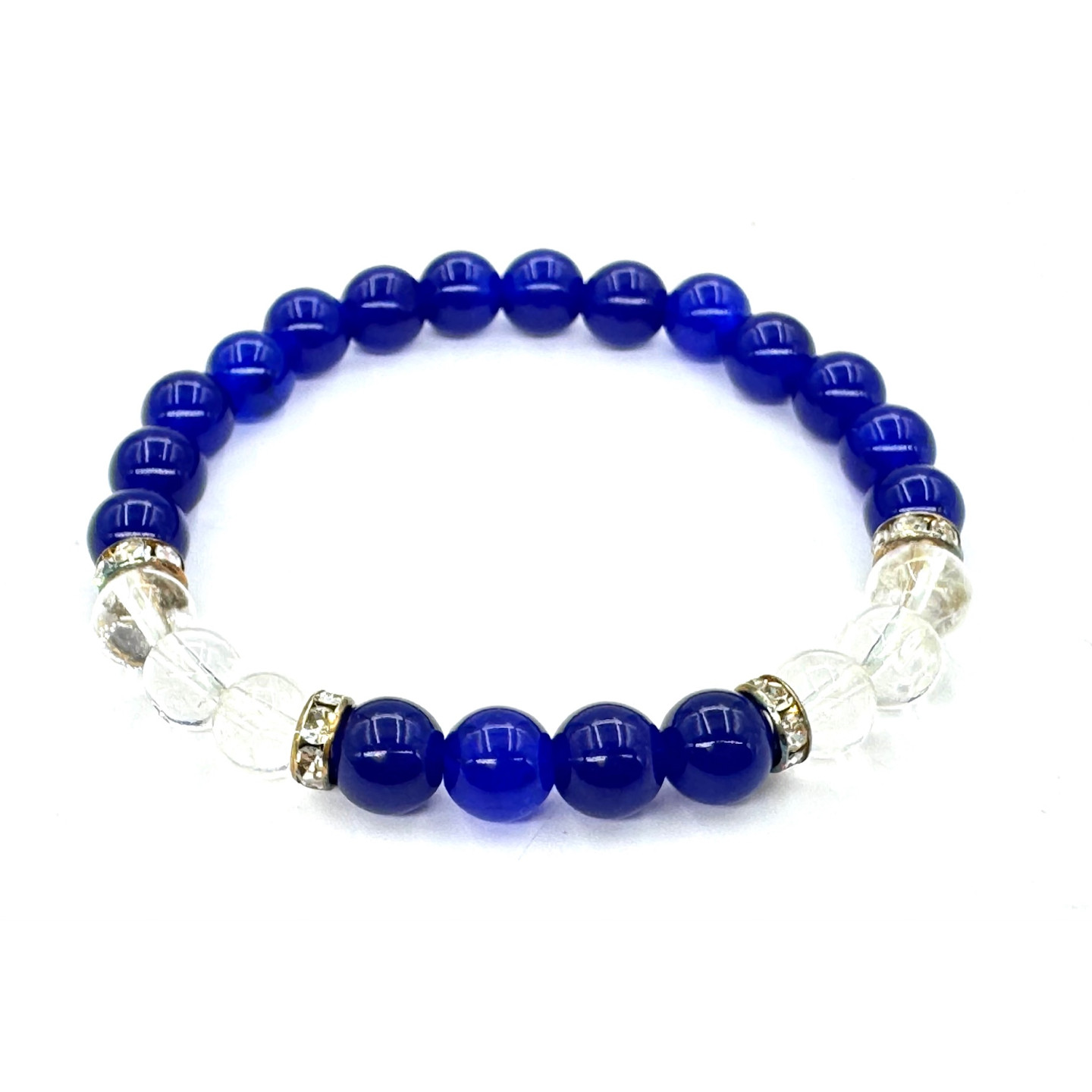 8mm Bracelet with Gift Box - Lapis Lazuli and Diamond