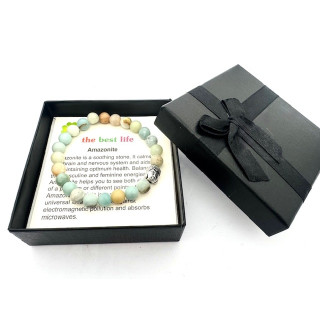 8mm Buddha Amazonite Gemstone Bracelet – Gift Box Included