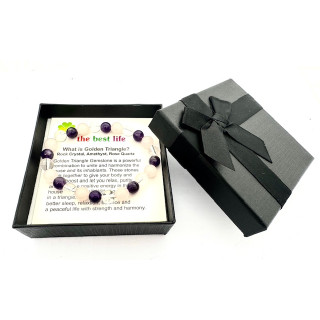 8mm Golden Triangle (I) Gemstone Bracelet – Gift Box Included