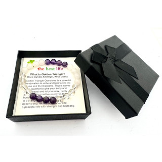 8mm Golden Triangle (II) Gemstone Bracelet – Gift Box Included