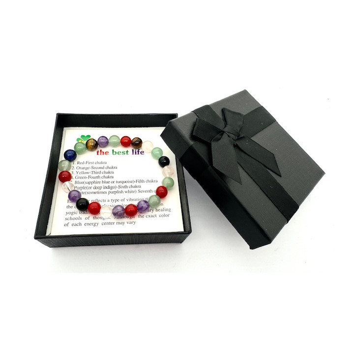 8mm Mixed Gemstone Bracelet – Gift Box Included