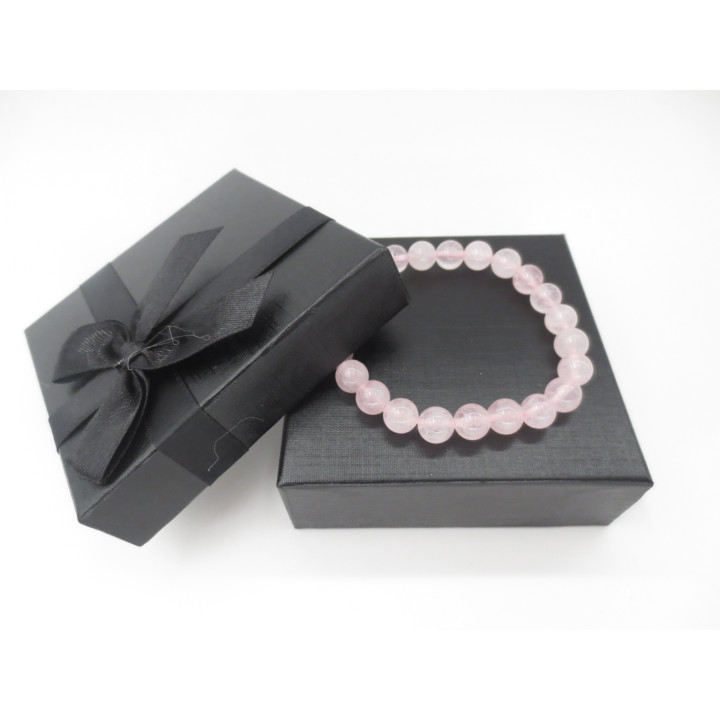 8mm Rose Quartz Gemstone Bracelet – Gift Box Included