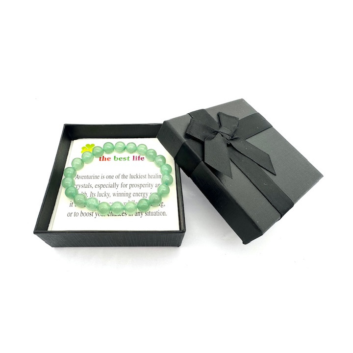 8mm Aventurine Gemstone Bracelet – Gift Box Included