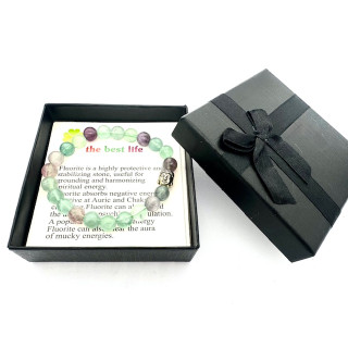 8mm Buddha Fluorite Gemstone Bracelet – Gift Box Included
