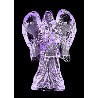 Purple Crystal Glass Praying Angel Statue – 10 cm