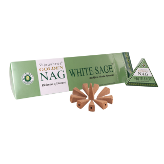 Vijayshree Golden Nag Backflow Cones - White Sage