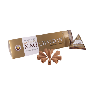 Vijayshree Golden Nag Backflow Cones - Chandan