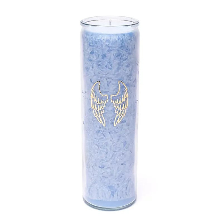 Bougie stéarine ailes d’ange bleu clair non parfumée | Pieralune