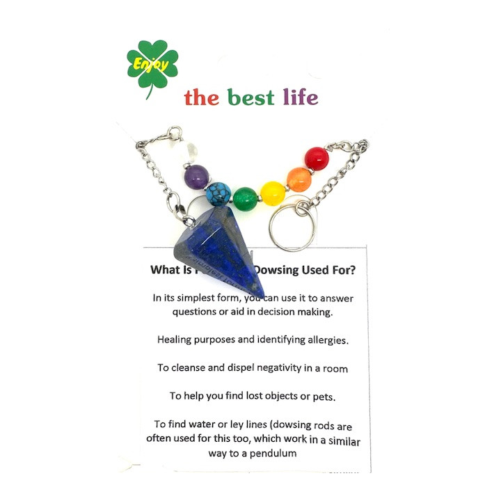 Lapis Lazuli 7 Chakra Gemstone Pendulum