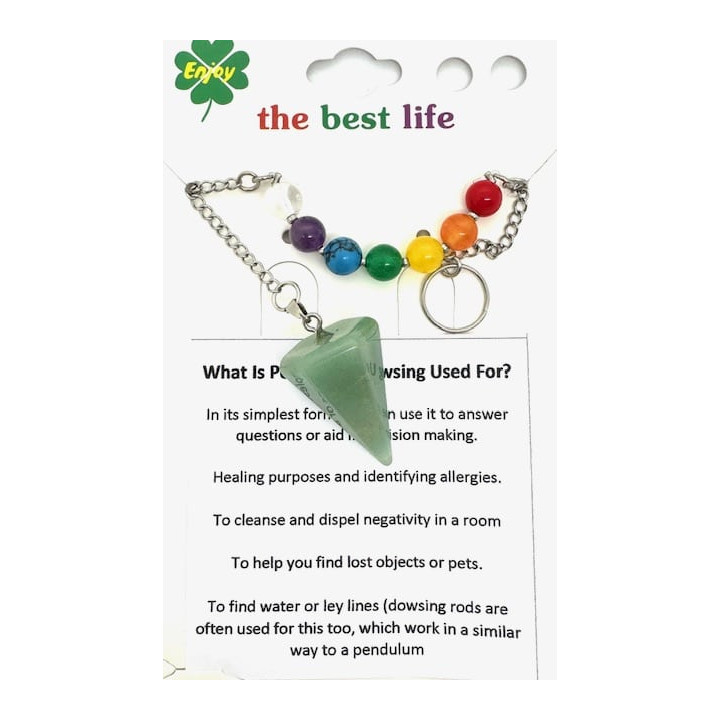 Aventurine 7 Chakra Gemstone Pendulum